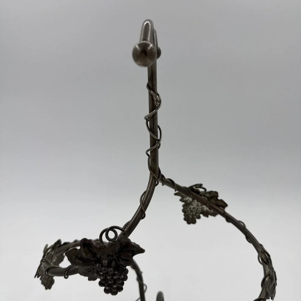 Vintage French Silea Silver Plated Double Wine Bottle‎ Holder With Grapevine